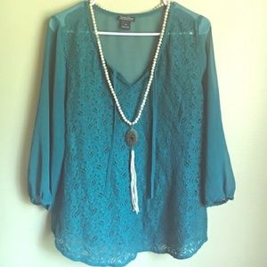 Lucky Brand Boho Lace Top